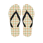 Green And Orange Tattersall Print Flip Flops