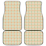 Green And Orange Tattersall Print Front and Back Car Floor Mats