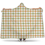 Green And Orange Tattersall Print Hooded Blanket