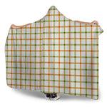 Green And Orange Tattersall Print Hooded Blanket