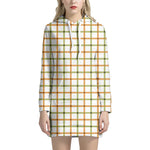 Green And Orange Tattersall Print Hoodie Dress