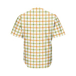 Green And Orange Tattersall Print Men's Baseball Jersey
