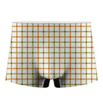 Green And Orange Tattersall Print Men's Boxer Briefs