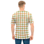 Green And Orange Tattersall Print Men's T-Shirt