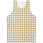 Green And Orange Tattersall Print Men's Tank Top