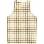 Green And Orange Tattersall Print Men's Tank Top