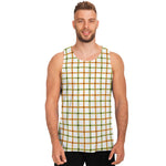 Green And Orange Tattersall Print Men's Tank Top