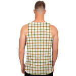 Green And Orange Tattersall Print Men's Tank Top