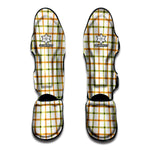 Green And Orange Tattersall Print Muay Thai Shin Guard