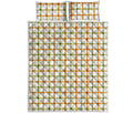 Green And Orange Tattersall Print Quilt Bed Set