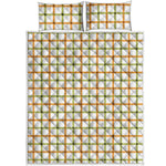 Green And Orange Tattersall Print Quilt Bed Set