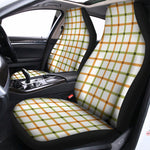Green And Orange Tattersall Print Universal Fit Car Seat Covers