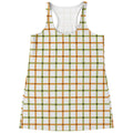 Green And Orange Tattersall Print Women's Racerback Tank Top