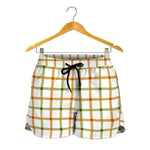 Green And Orange Tattersall Print Women's Shorts