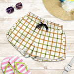 Green And Orange Tattersall Print Women's Shorts