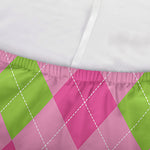 Green And Pink Argyle Pattern Print Sofa Cover