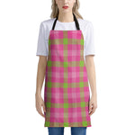 Green And Pink Buffalo Plaid Print Apron