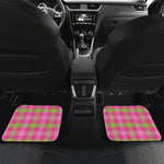 Green And Pink Buffalo Plaid Print Front and Back Car Floor Mats
