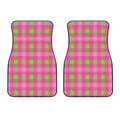 Green And Pink Buffalo Plaid Print Front Car Floor Mats