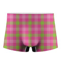 Green And Pink Buffalo Plaid Print Men's Boxer Briefs