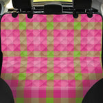 Green And Pink Buffalo Plaid Print Pet Car Back Seat Cover