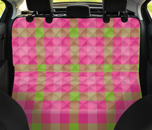 Green And Pink Buffalo Plaid Print Pet Car Back Seat Cover