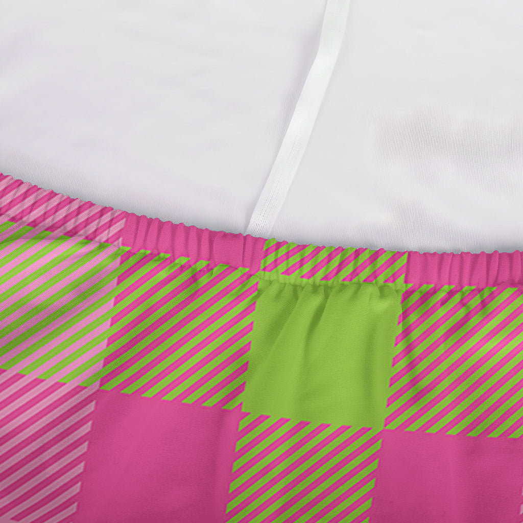 Green And Pink Buffalo Plaid Print Sofa Cover