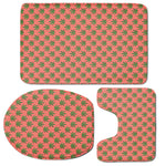 Green And Pink Cannabis Leaf Print 3 Piece Bath Mat Set