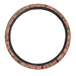 Green And Pink Cannabis Leaf Print Car Steering Wheel Cover