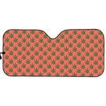 Green And Pink Cannabis Leaf Print Car Sun Shade