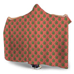Green And Pink Cannabis Leaf Print Hooded Blanket