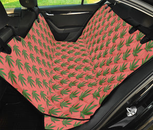 Green And Pink Cannabis Leaf Print Pet Car Back Seat Cover