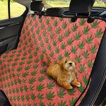 Green And Pink Cannabis Leaf Print Pet Car Back Seat Cover