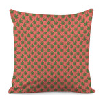 Green And Pink Cannabis Leaf Print Pillow Cover