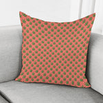 Green And Pink Cannabis Leaf Print Pillow Cover