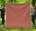 Green And Pink Cannabis Leaf Print Quilt