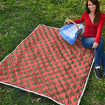 Green And Pink Cannabis Leaf Print Quilt