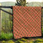 Green And Pink Cannabis Leaf Print Quilt