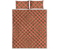 Green And Pink Cannabis Leaf Print Quilt Bed Set