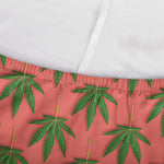 Green And Pink Cannabis Leaf Print Sofa Cover