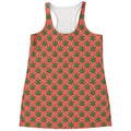 Green And Pink Cannabis Leaf Print Women's Racerback Tank Top