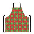 Green And Red Argyle Pattern Print Apron