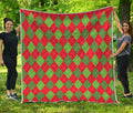 Green And Red Argyle Pattern Print Quilt