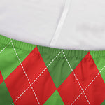 Green And Red Argyle Pattern Print Sofa Cover