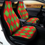 Green And Red Argyle Pattern Print Universal Fit Car Seat Covers