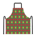 Green And Red Christmas Argyle Print Apron