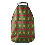 Green And Red Christmas Argyle Print Car Seat Organizers