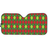 Green And Red Christmas Argyle Print Car Sun Shade