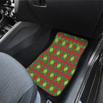 Green And Red Christmas Argyle Print Front Car Floor Mats