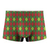 Green And Red Christmas Argyle Print Men's Boxer Briefs